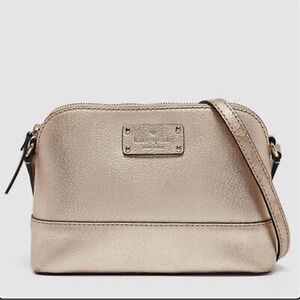 Kate Spade Gold Leather Wellesley Hanna Crossbody Bag